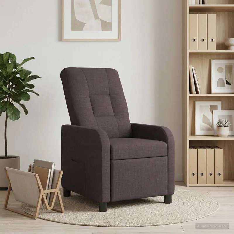 Vidaxl relaxfauteuil donkerbruin stof