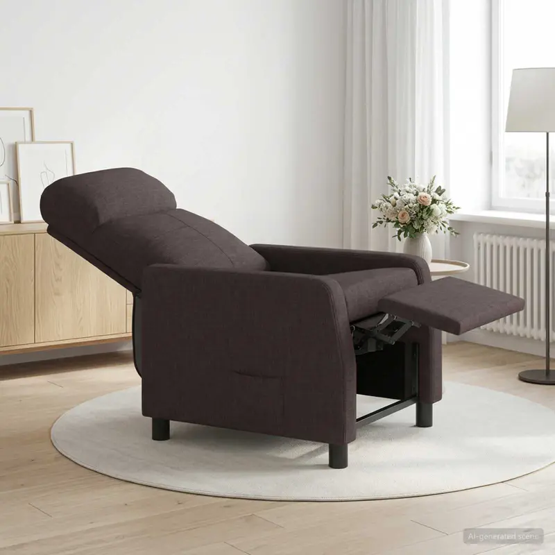 Vidaxl relaxfauteuil donkerbruin stof