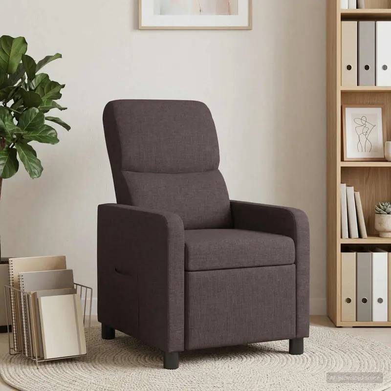 Vidaxl relaxfauteuil donkerbruin stof