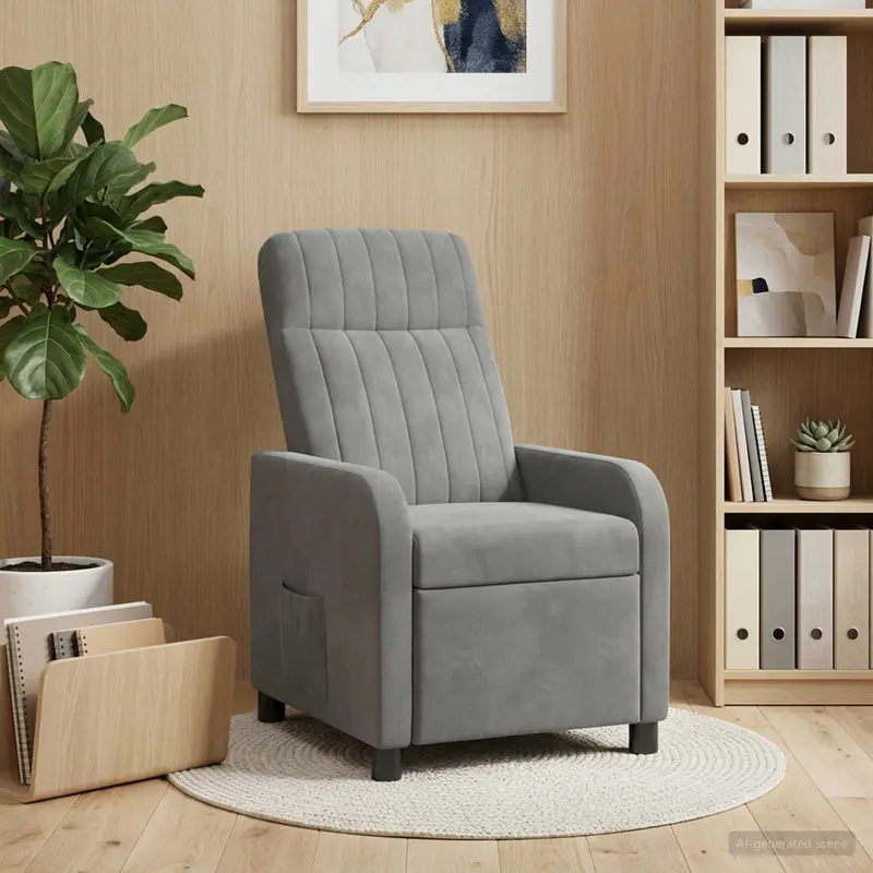 Vidaxl relaxfauteuil donkergrijs fluweel
