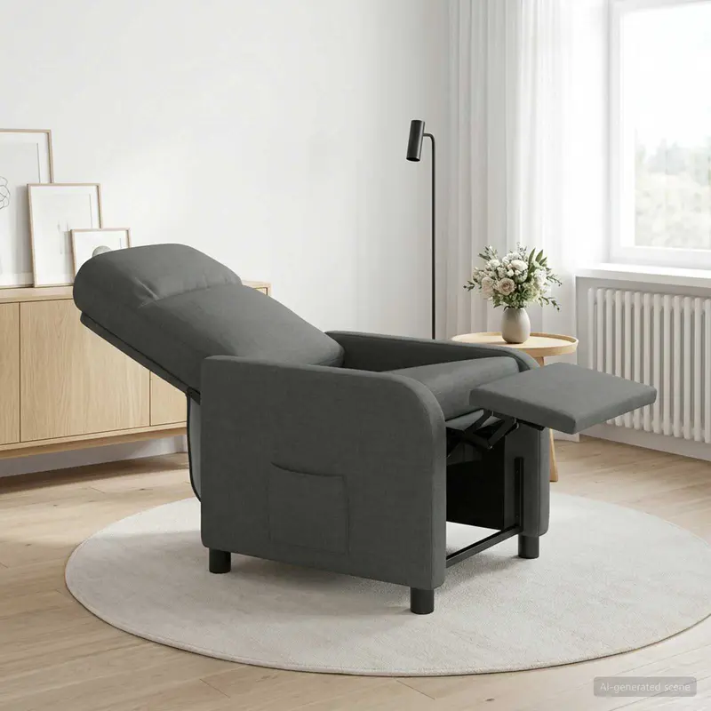 Vidaxl relaxfauteuil donkergrijs stof