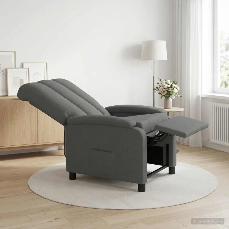 Vidaxl relaxfauteuil donkergrijs stof