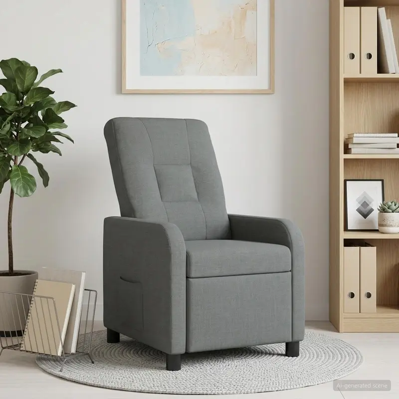 Vidaxl relaxfauteuil donkergrijs stof