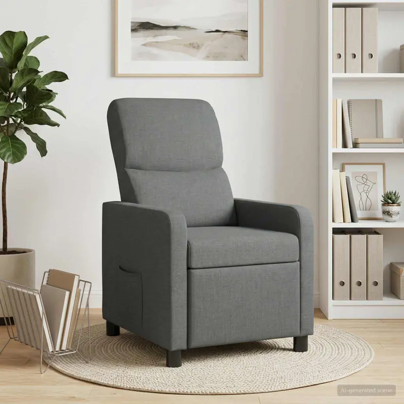 Vidaxl relaxfauteuil donkergrijs stof