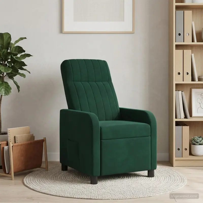 Vidaxl relaxfauteuil donkergroen fluweel