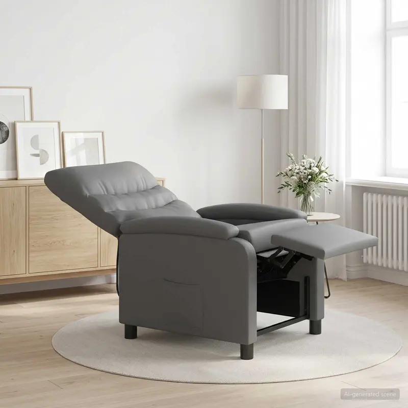 Vidaxl relaxfauteuil grijs kunstleer