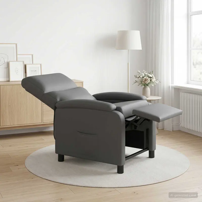 Vidaxl relaxfauteuil grijs kunstleer