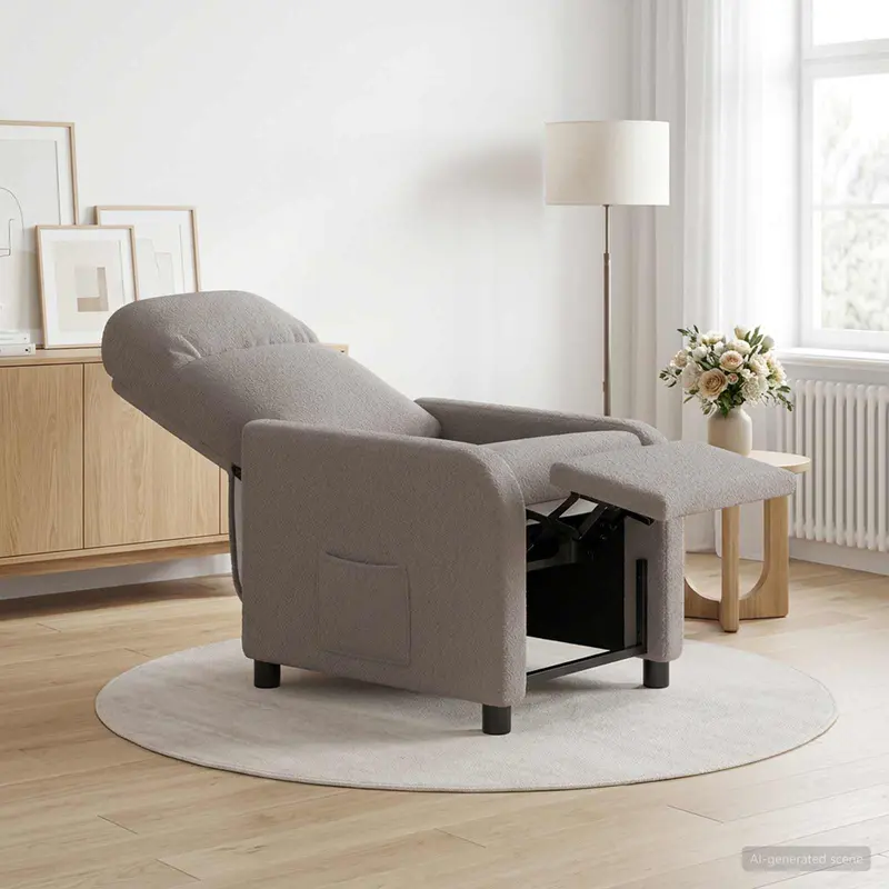 Vidaxl relaxfauteuil lichtgrijs bouclé