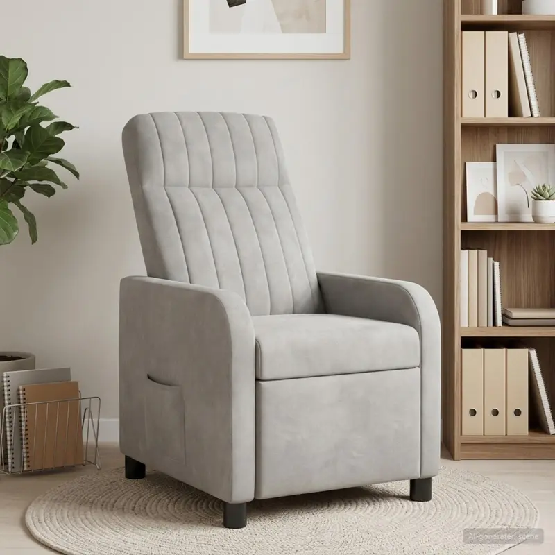 Vidaxl relaxfauteuil lichtgrijs fluweel