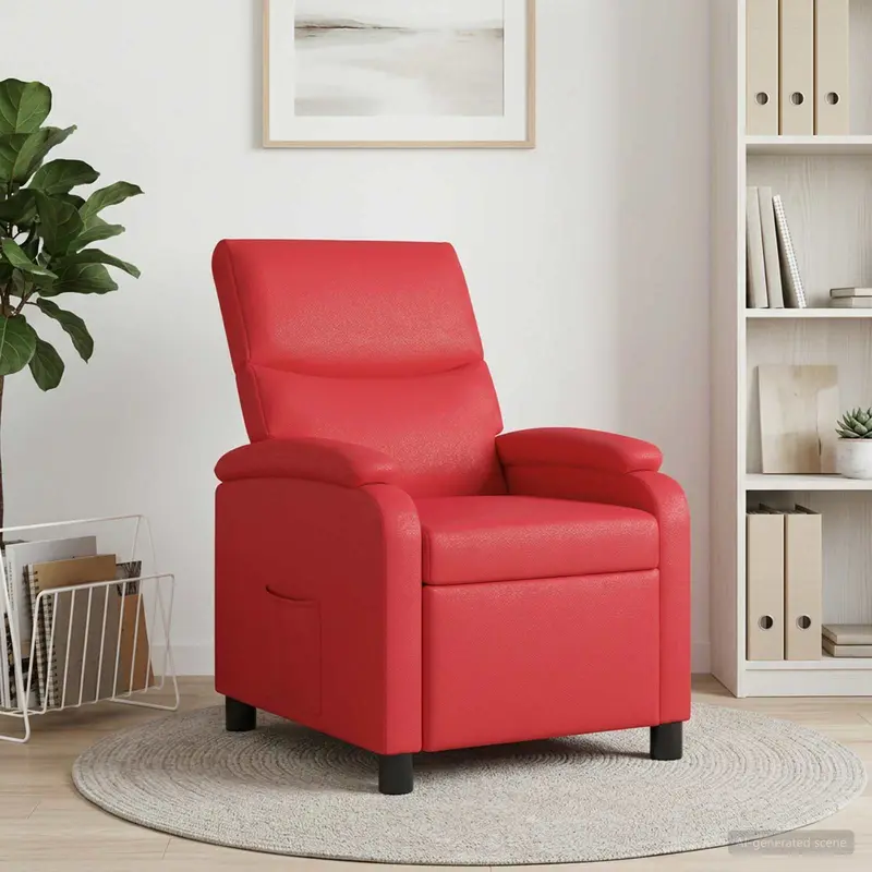Vidaxl relaxfauteuil rood kunstleer