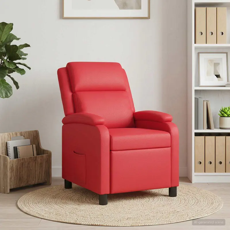Vidaxl relaxfauteuil rood kunstleer