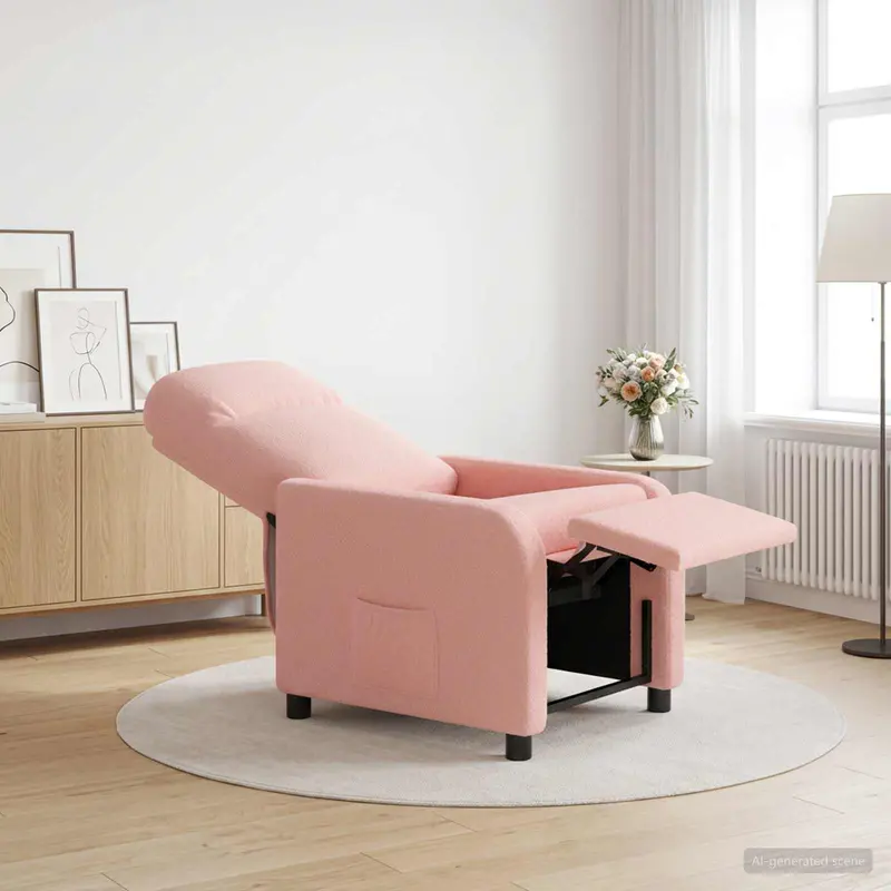 Vidaxl relaxfauteuil roze bouclé