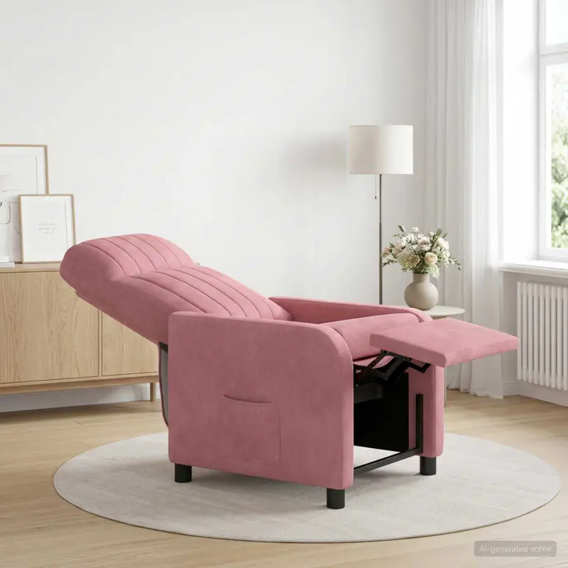 Vidaxl relaxfauteuil roze fluweel