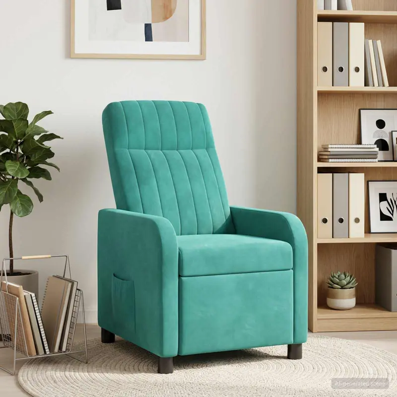 Vidaxl relaxfauteuil turquoise fluweel