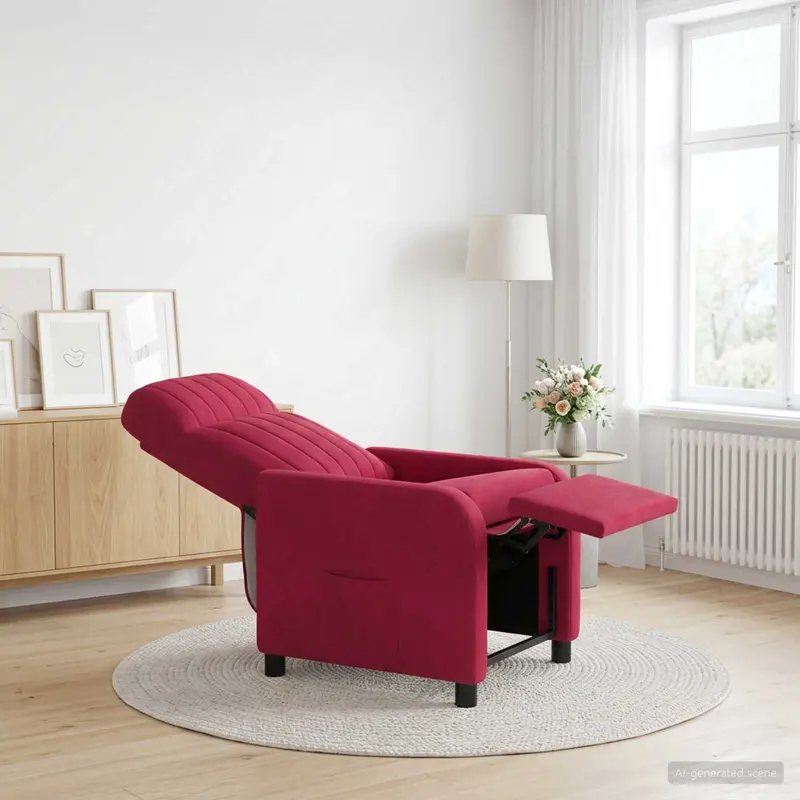 Vidaxl relaxfauteuil wijnrood fluweel