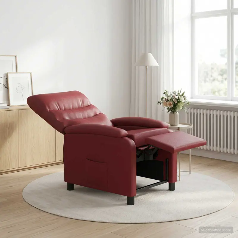 Vidaxl relaxfauteuil wijnrood kunstleer
