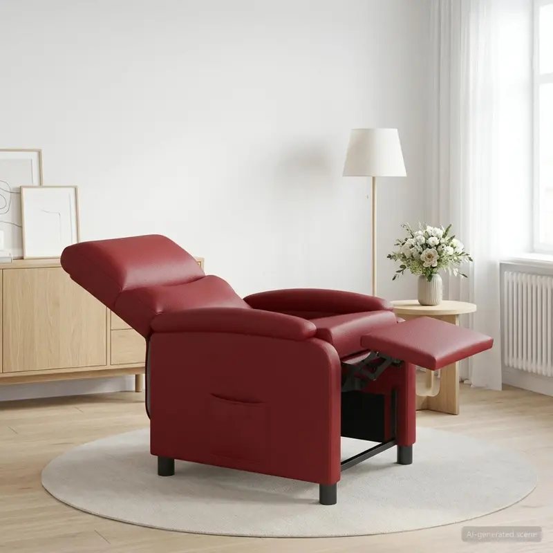 Vidaxl relaxfauteuil wijnrood kunstleer