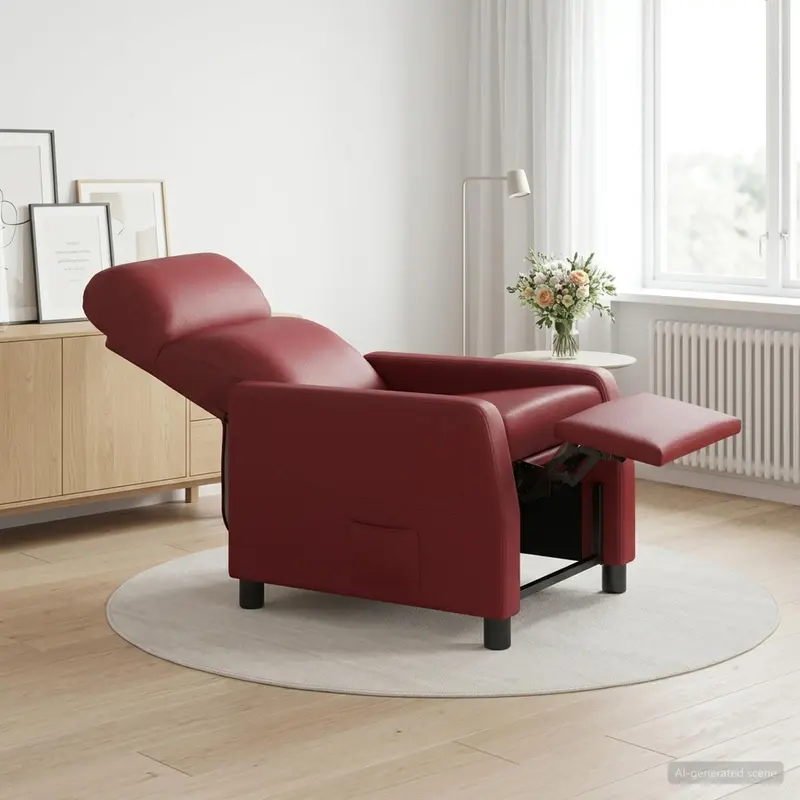 Vidaxl relaxfauteuil wijnrood kunstleer