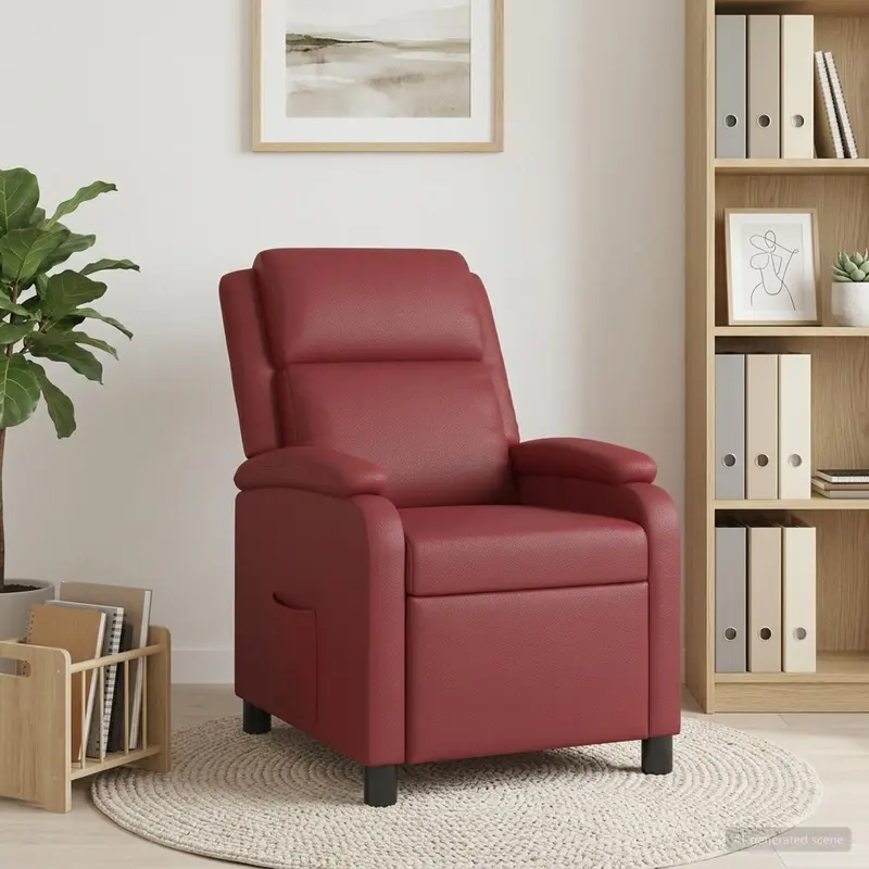 Vidaxl relaxfauteuil wijnrood kunstleer
