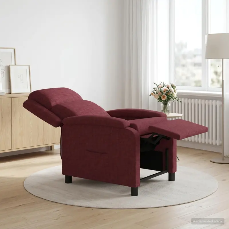 Vidaxl relaxfauteuil wijnrood stof