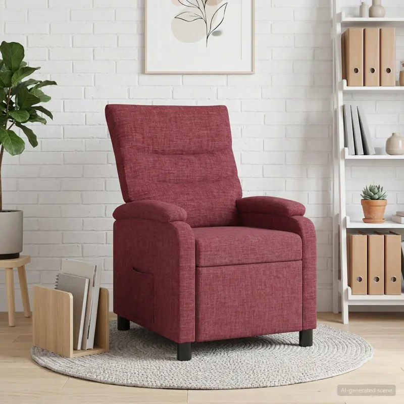 Vidaxl relaxfauteuil wijnrood stof