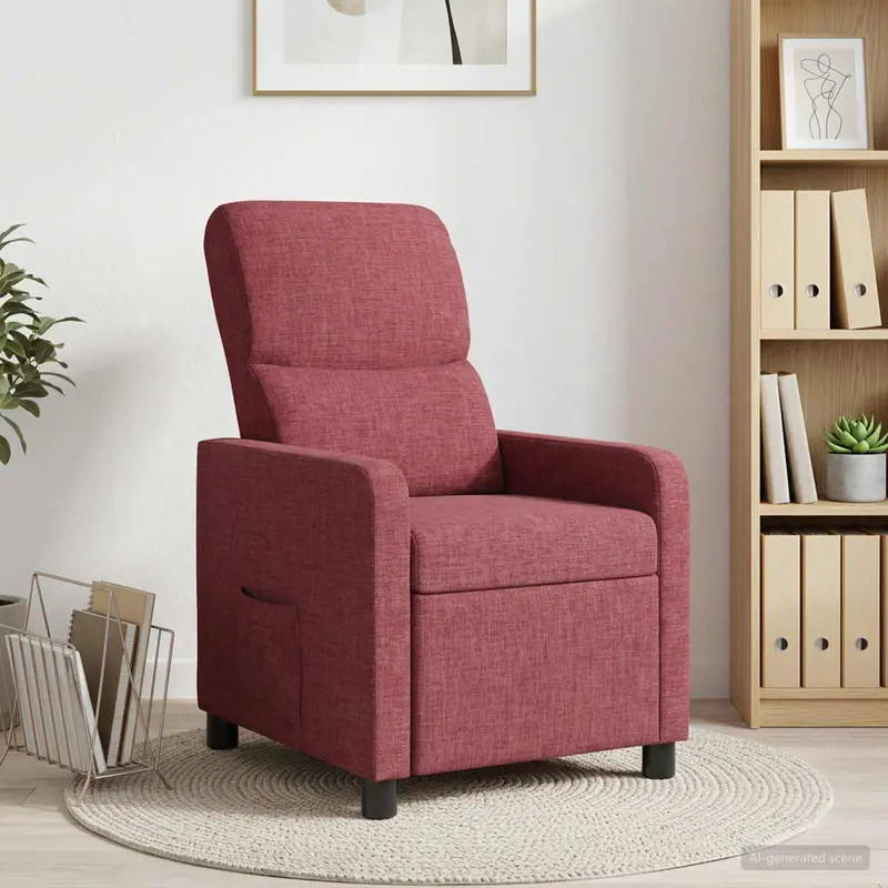 Vidaxl relaxfauteuil wijnrood stof