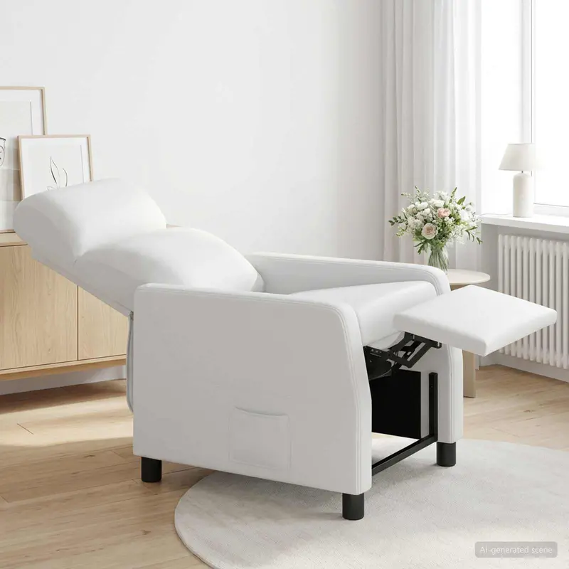 Vidaxl relaxfauteuil wit kunstleer
