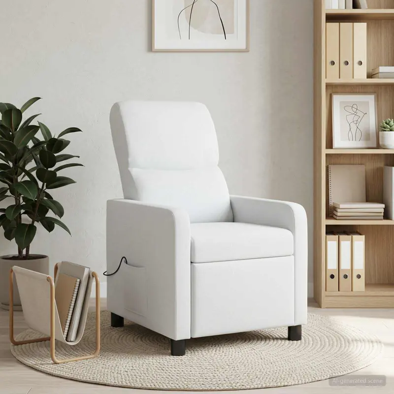 Vidaxl relaxfauteuil wit stof
