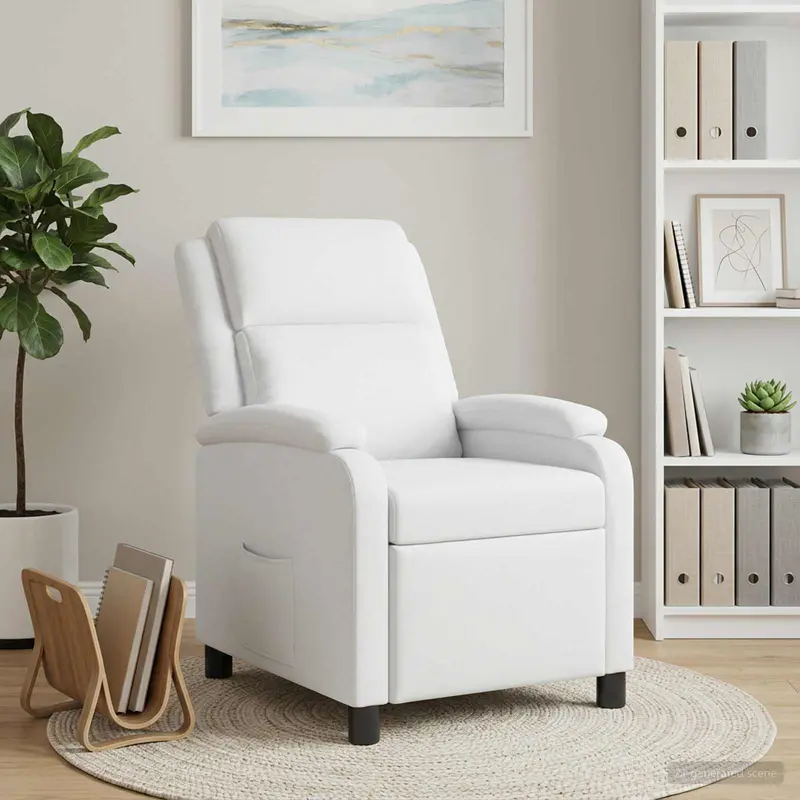 Vidaxl relaxfauteuil wit stof