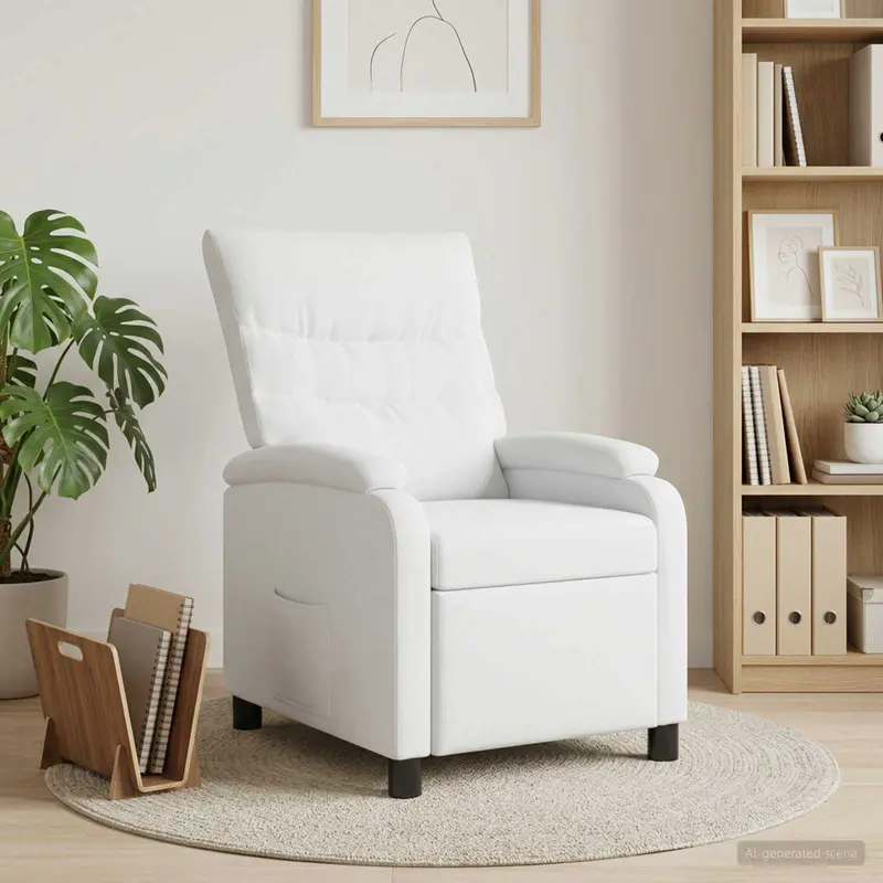 Vidaxl relaxfauteuil wit stof