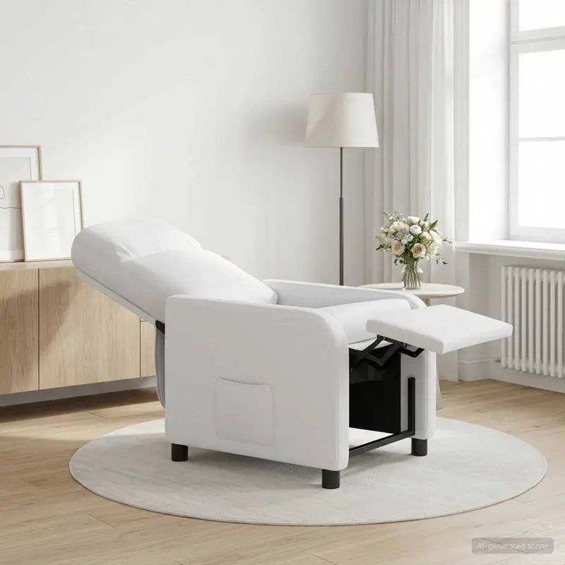 Vidaxl relaxfauteuil wit stof