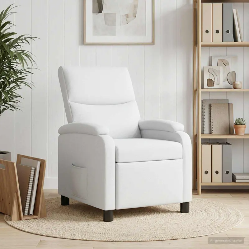 Vidaxl relaxfauteuil wit stof