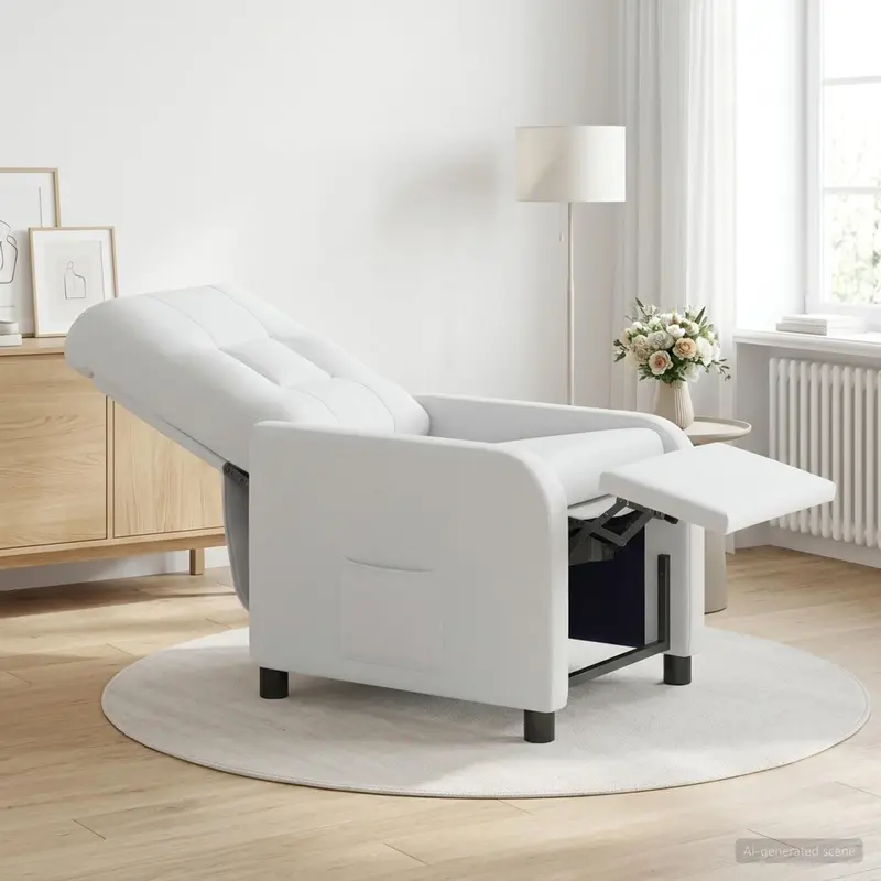 Vidaxl relaxfauteuil wit stof