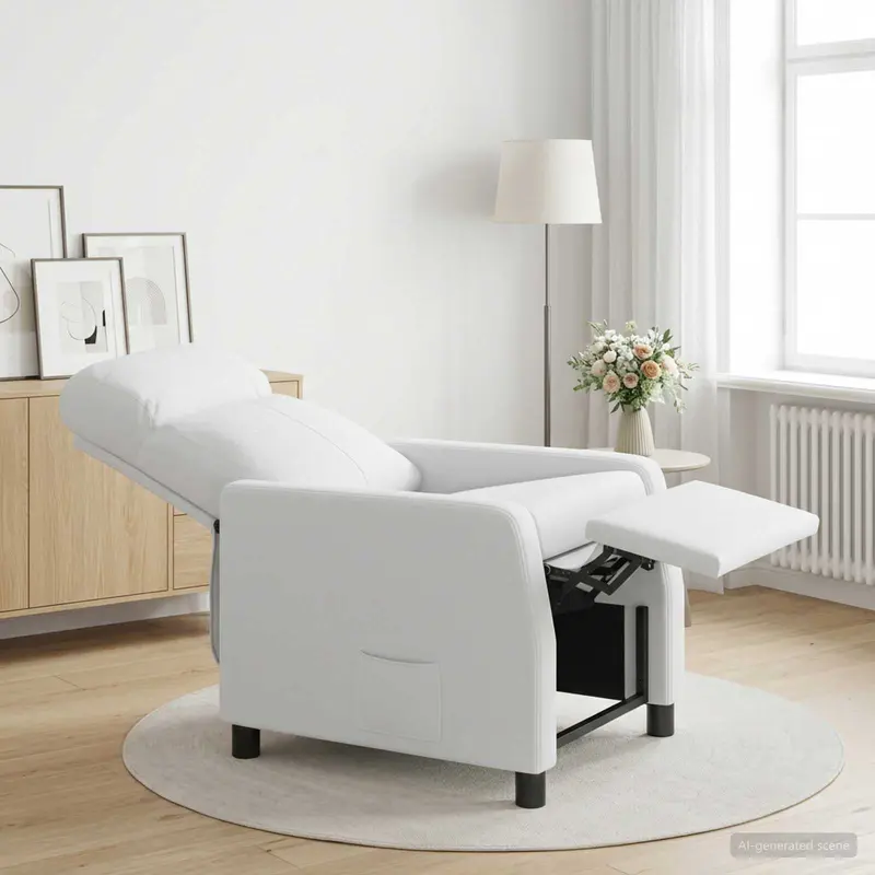 Vidaxl relaxfauteuil wit stof