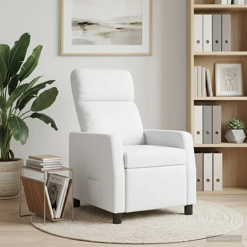 Vidaxl relaxfauteuil wit stof