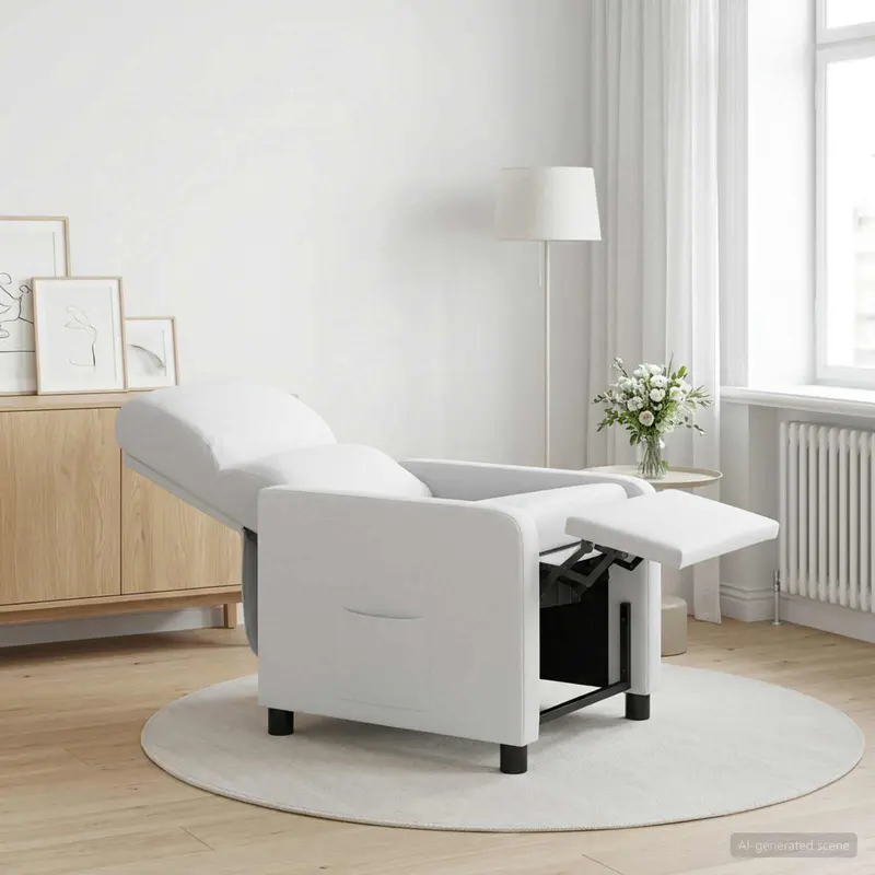 Vidaxl relaxfauteuil wit stof