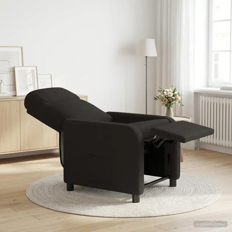 Vidaxl relaxfauteuil zwart bouclé