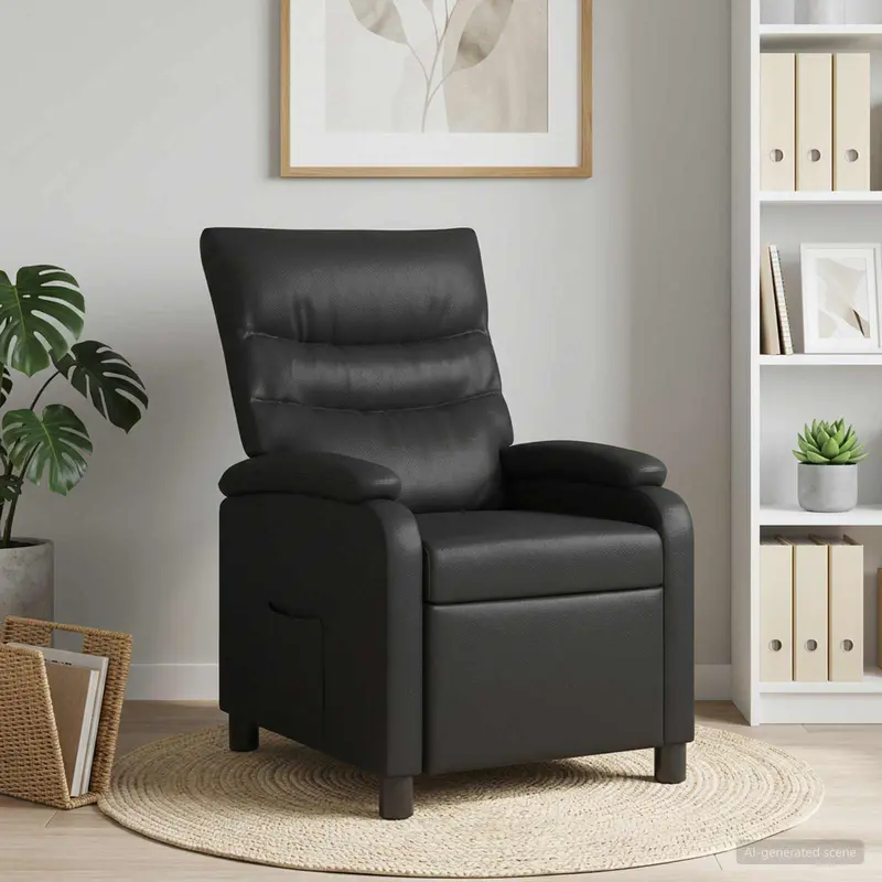 Vidaxl relaxfauteuil zwart kunstleer