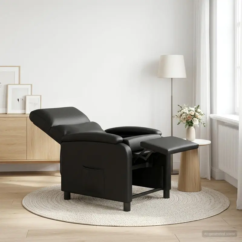 Vidaxl relaxfauteuil zwart kunstleer