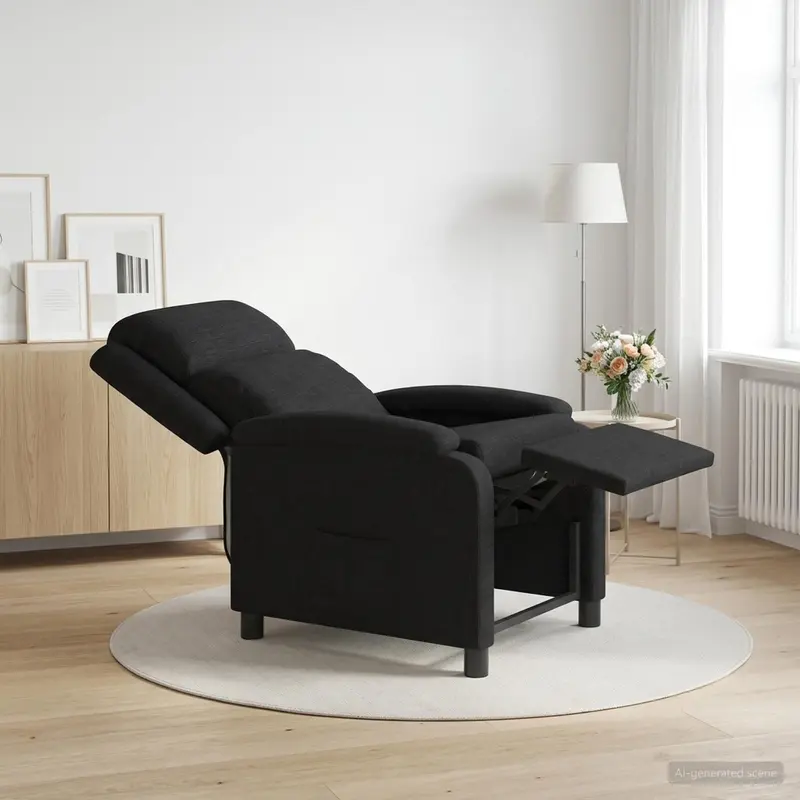 Vidaxl relaxfauteuil zwart stof