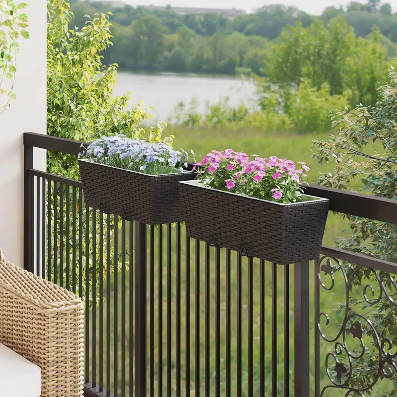 Vidaxl reling 2 st zwart 50 x 17 x 17 cm metaal