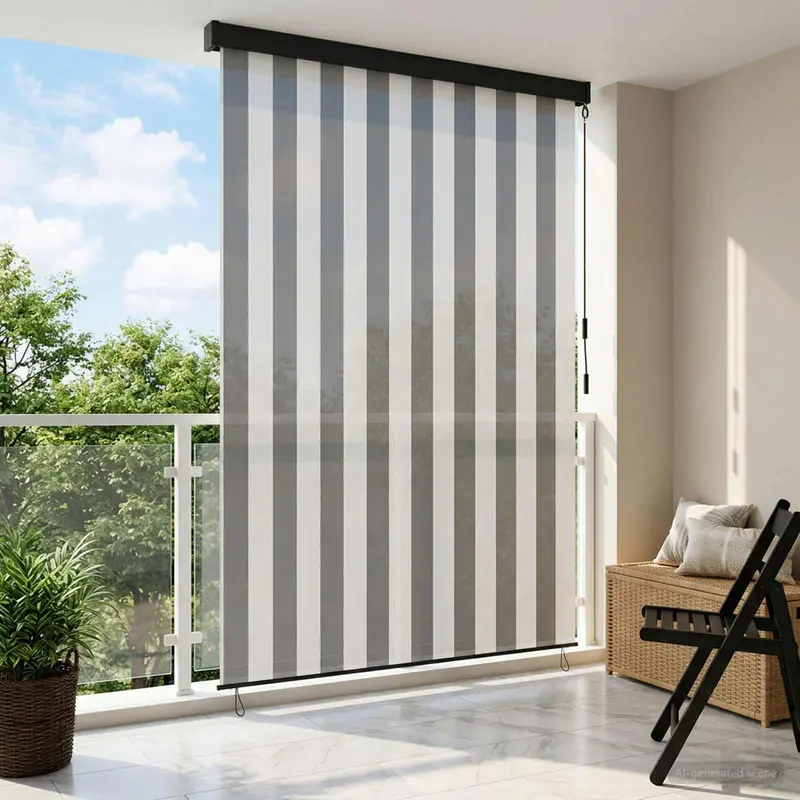 Vidaxl rolgordijn antraciet en wit 120 x 250 cm stof en aluminium