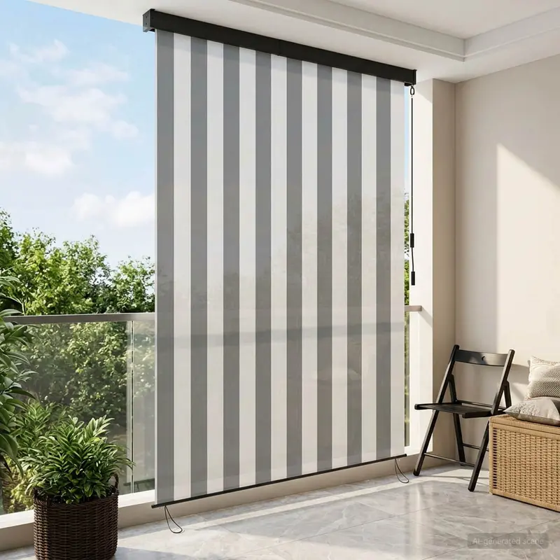 Vidaxl rolgordijn antraciet en wit 140 x 250 cm stof en aluminium