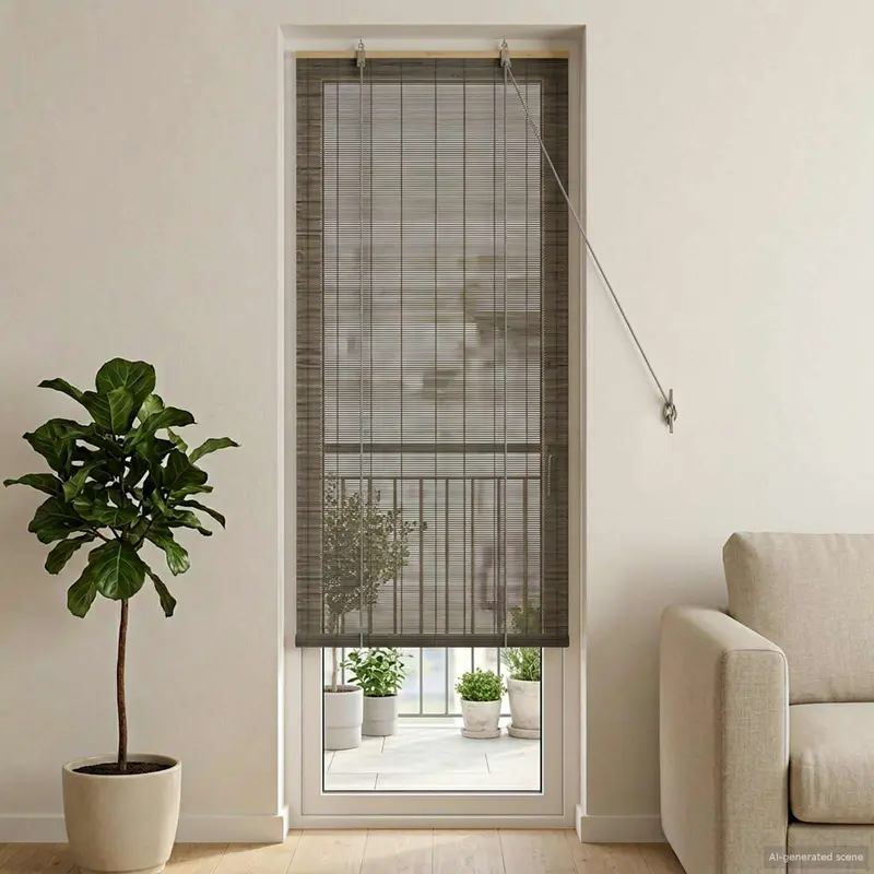 Vidaxl rolgordijn grijs 40 x 220 cm bamboe