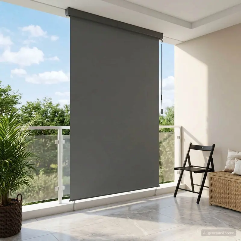 Vidaxl rolgordijn lichtgrijs 120 x 250 cm stof en aluminium