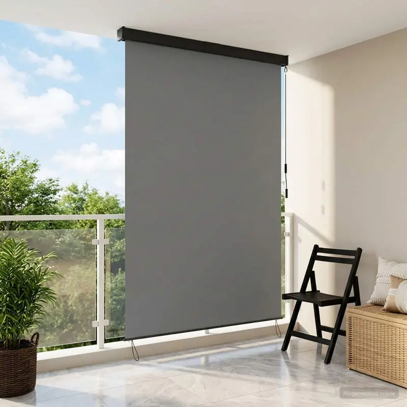 Vidaxl rolgordijn lichtgrijs 180 x 250 cm stof en aluminium
