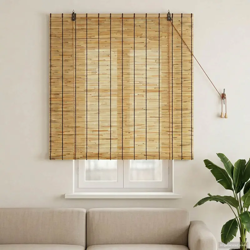 Vidaxl rolgordijn naturel 120 x 160 cm riet