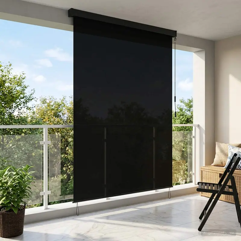 Vidaxl rolgordijn zwart 140 x 250 cm stof en aluminium
