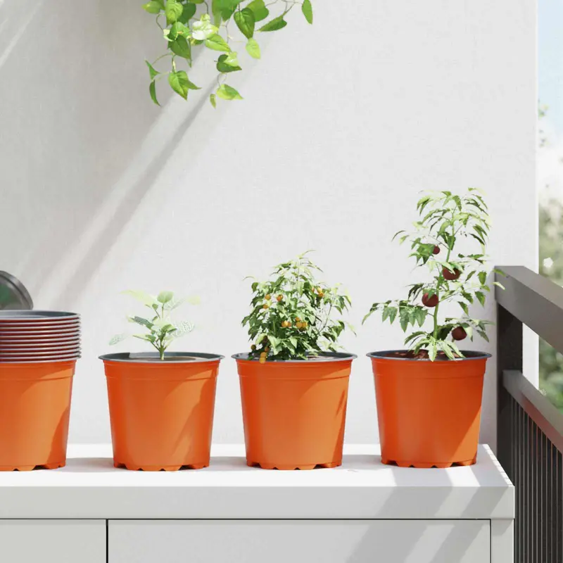 Vidaxl ronde bloempot 200 st terracotta ø 15 x 13 cm kunststof