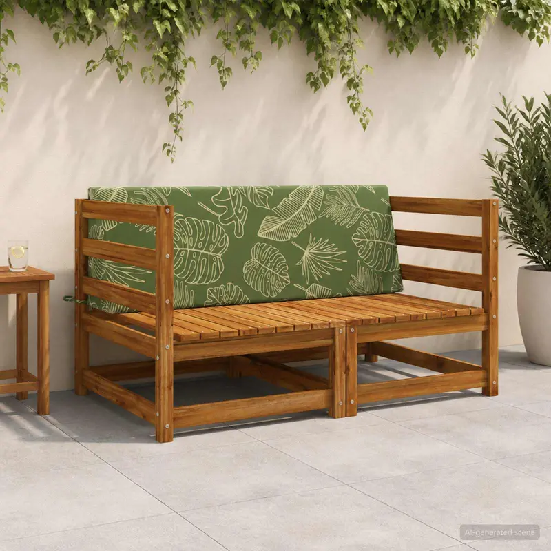 Vidaxl rugkussen soest 100% polyester bladontwerp 120 x 20 x 40 cm